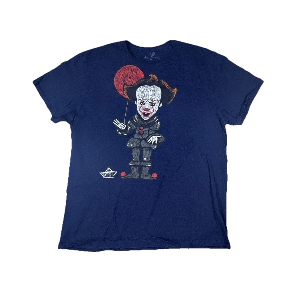 "It" Clown T-Shirt Sketched‎ Graphic Adult T-Shirt Size XL Horror Short Sleeve